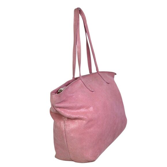 LRG Brooks Brothers SHIMMERING PINK REAL LEATHER SHOULDER BAG HANDBAG TOTE PURSE - Picture 2 of 14